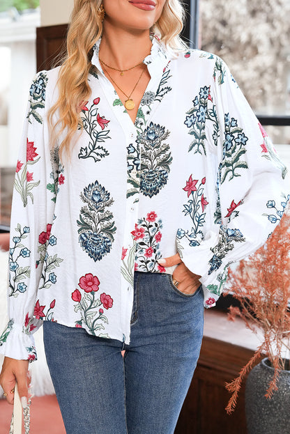 Beth Unique Floral Print Blouse