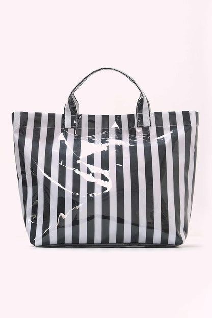 Glossy Summer Beach Vinyl Large Tote Bag