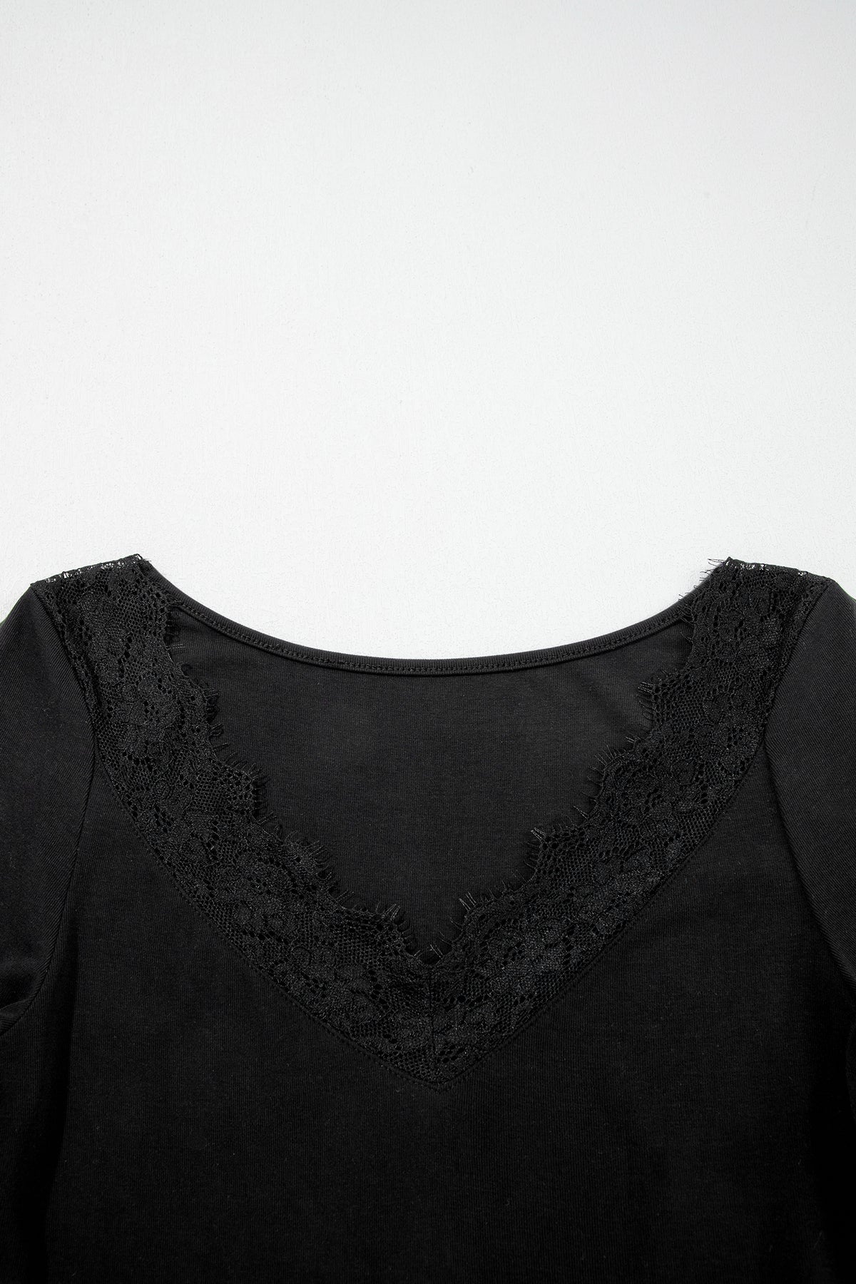 Luna Lace Trim Long Sleeve Slim Top