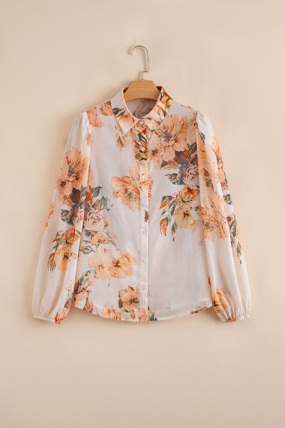 Falling In Love Floral Puff Sleeve Blouse