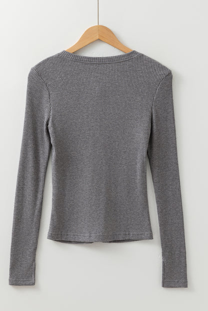 Button Me Up Fitted Ribbed Sweater