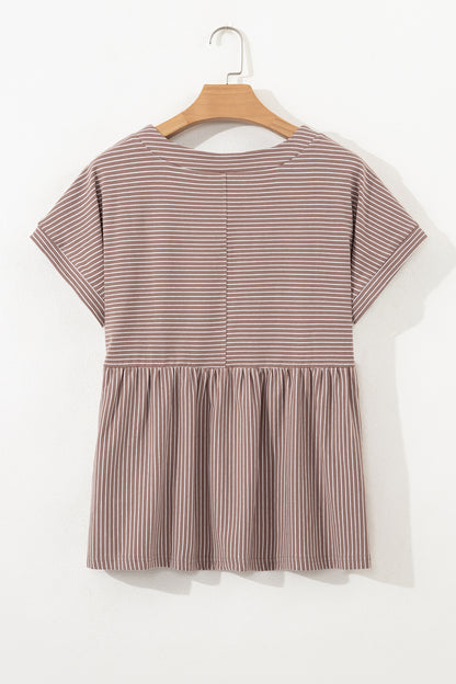 Hudson Stripe Buttoned Breezy Top