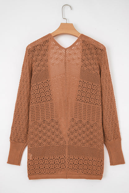 Charming Crochet Open Front Cardigan