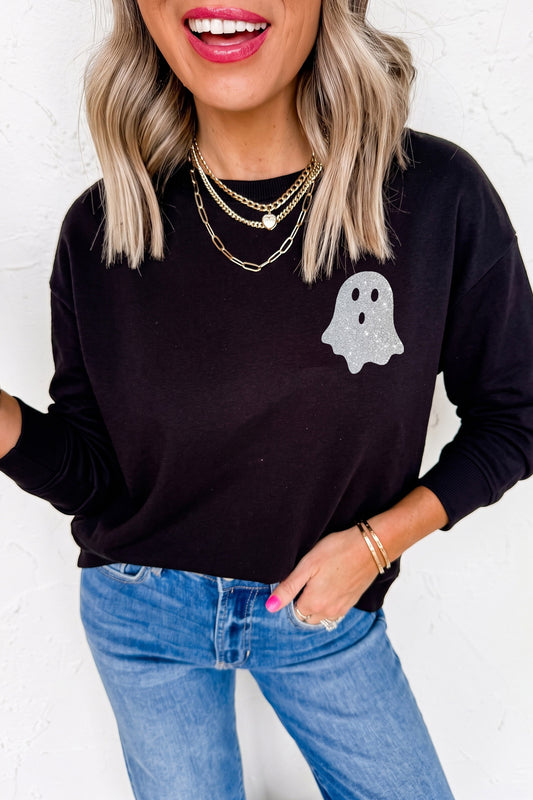 Glitter Ghost Pullover