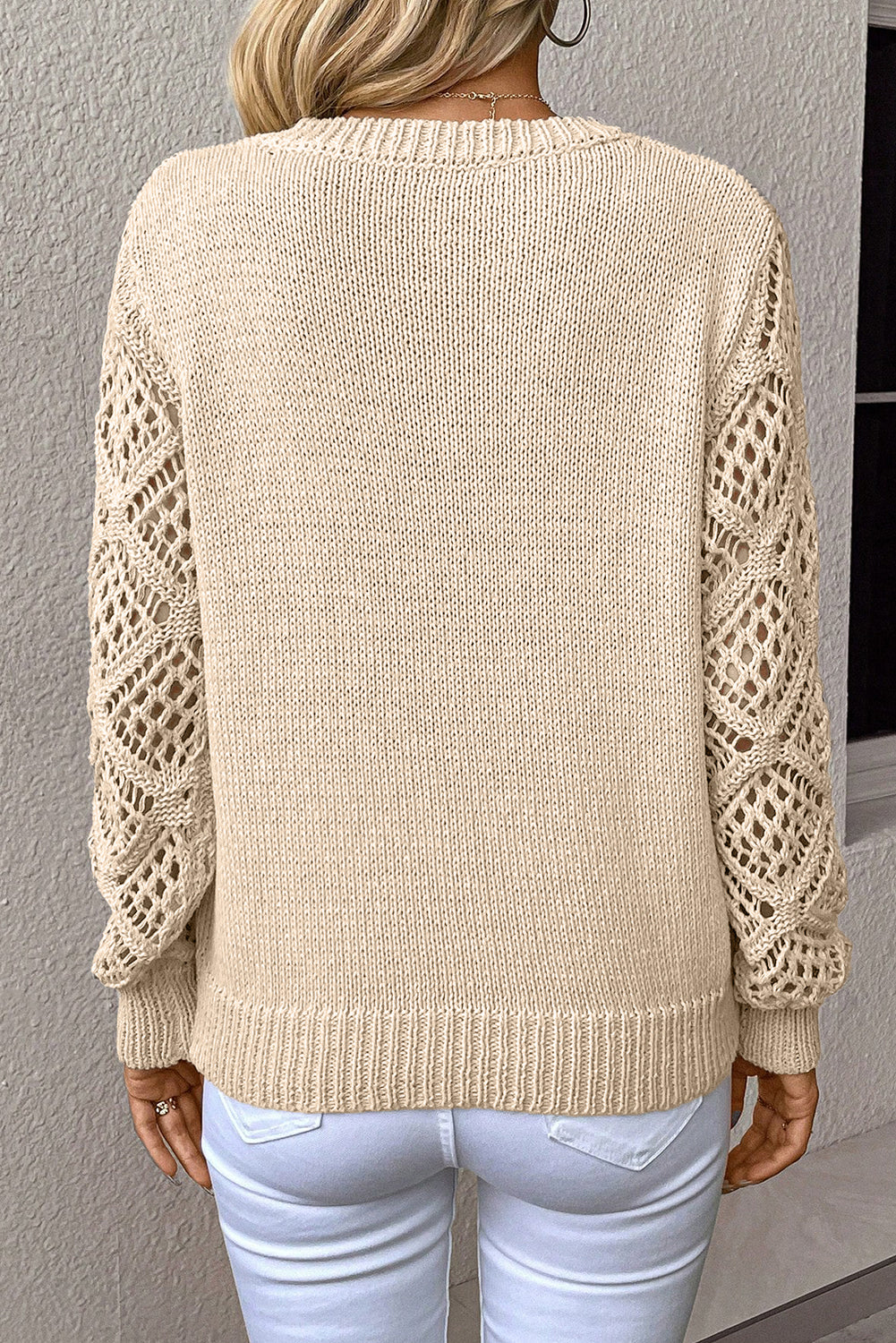 Daphne Crochet Sleeve Sweater