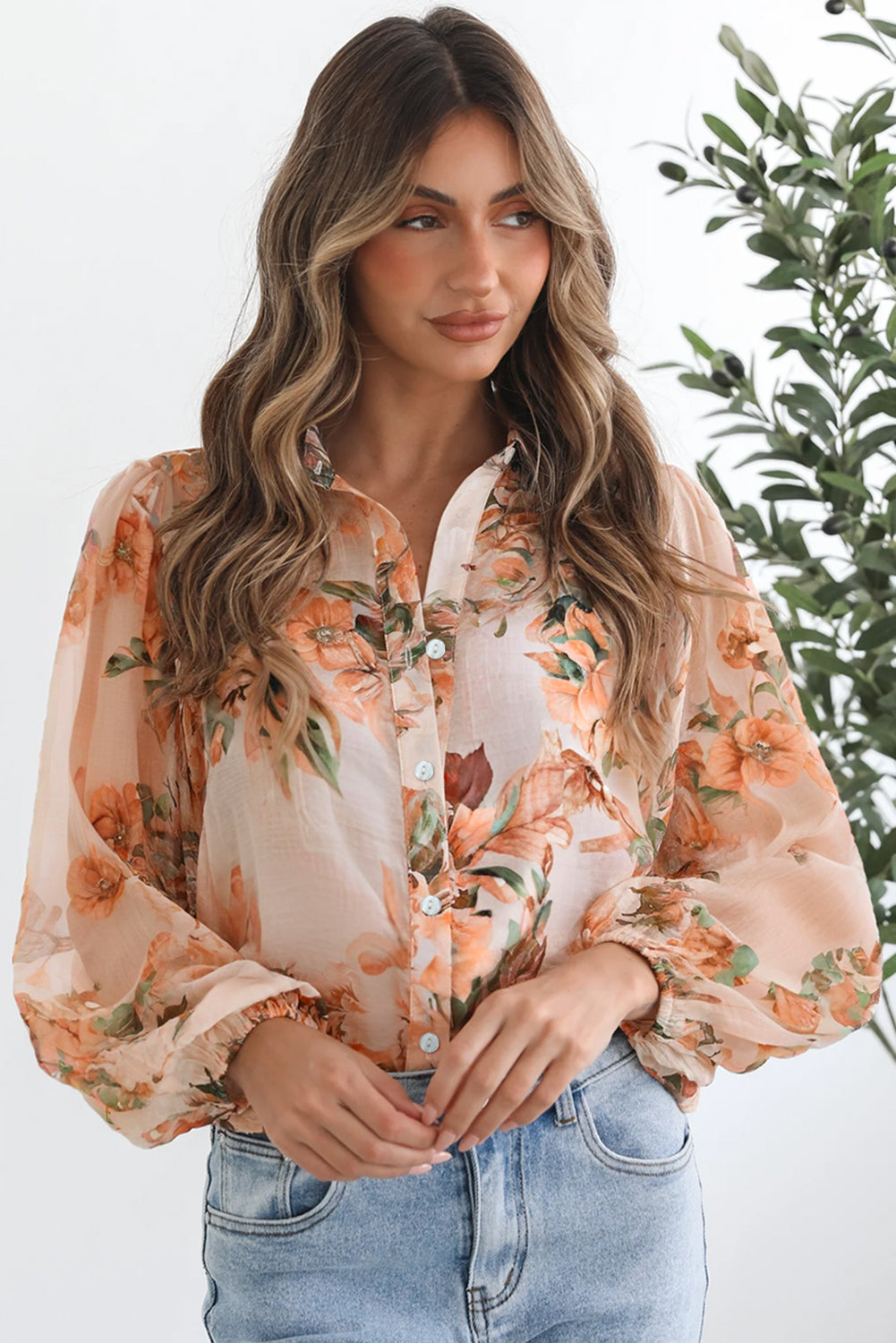 Falling In Love Floral Puff Sleeve Blouse