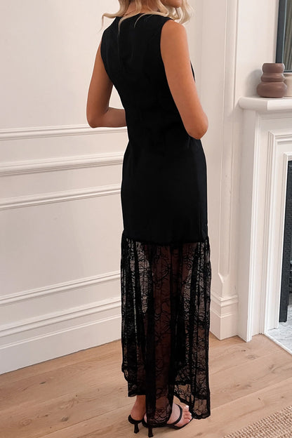 Felicia Sleeveless Lace Hem Dress