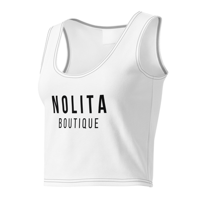 NOLITA Printed White Cotton Cropped Tank