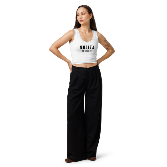 NOLITA Printed White Cotton Cropped Tank