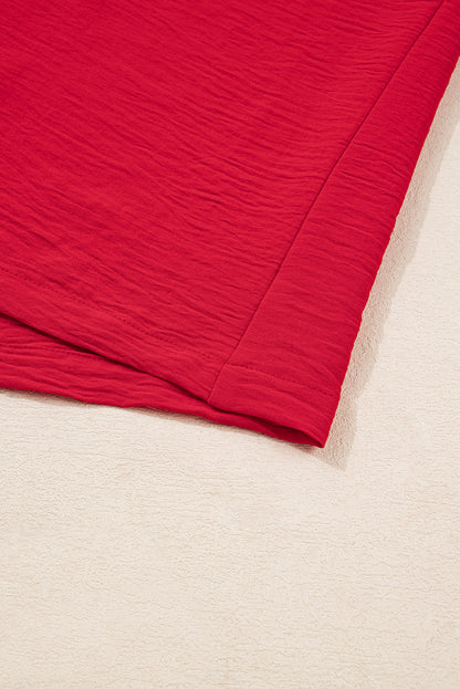 Curvy Erica Red Collared Tunic Blouse