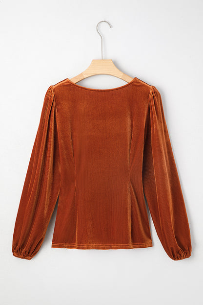 Terracotta Velvet Corduroy Top