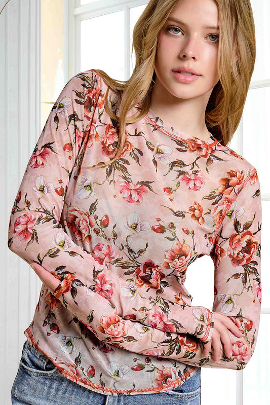 Donna Bouquet Mesh Long Sleeve