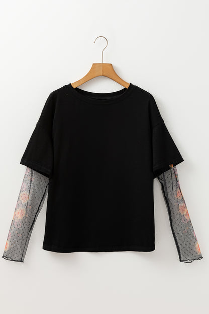 Veronica Mesh Sleeve Faux 2-piece Top