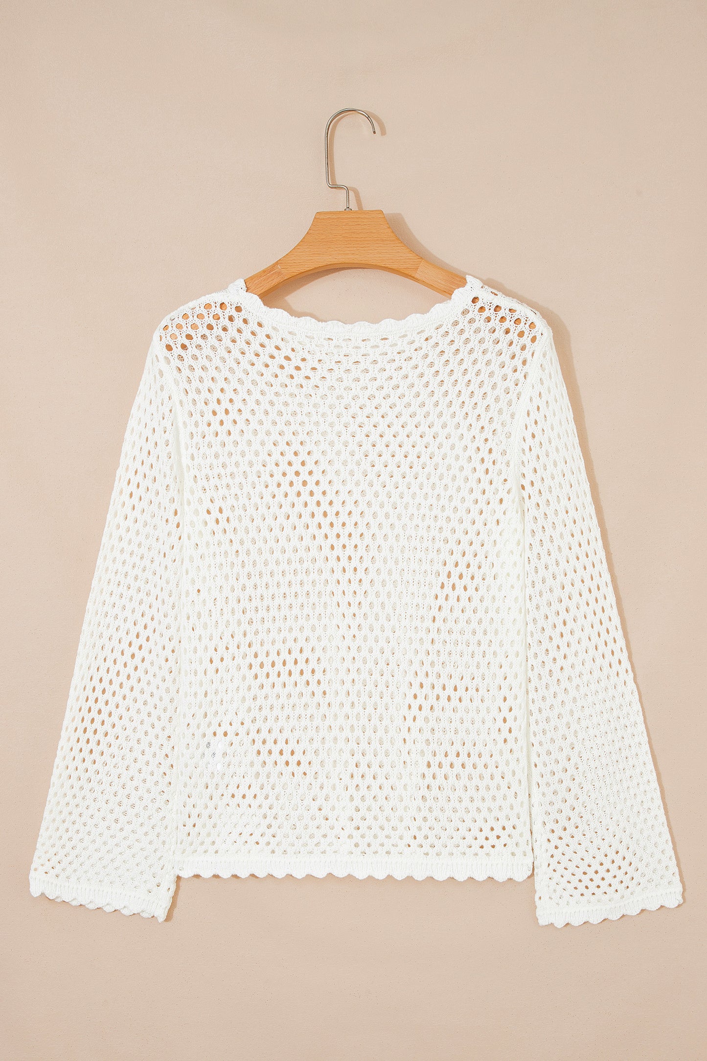 Joy Eyelet Scalloped Trim Bell Sleeve