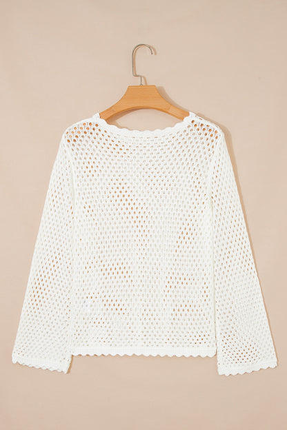 Joy Eyelet Scalloped Trim Bell Sleeve