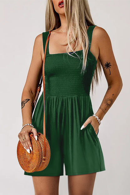 Abby Smocked Sleeveless Romper