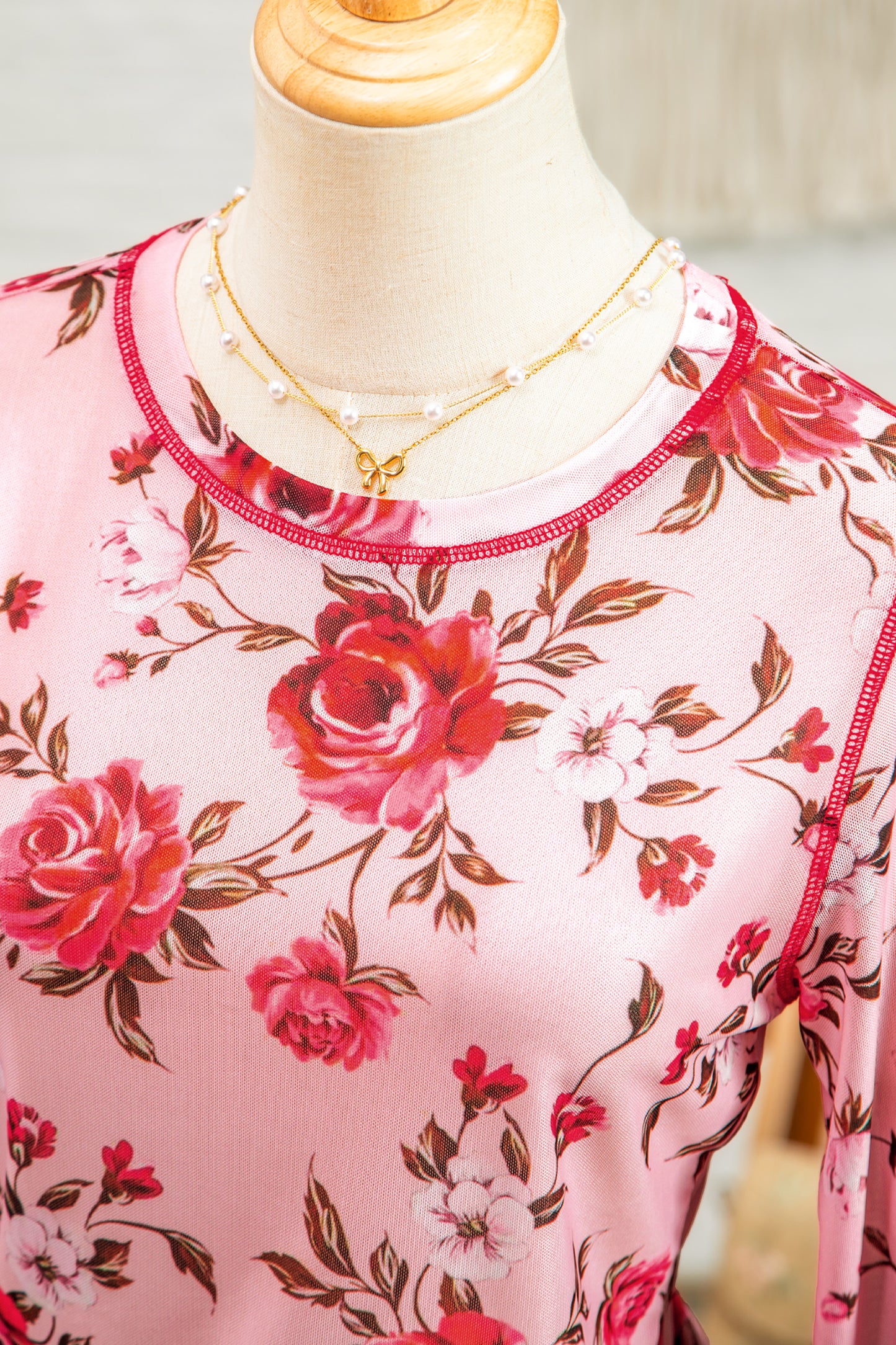 Donna Bouquet Mesh Long Sleeve