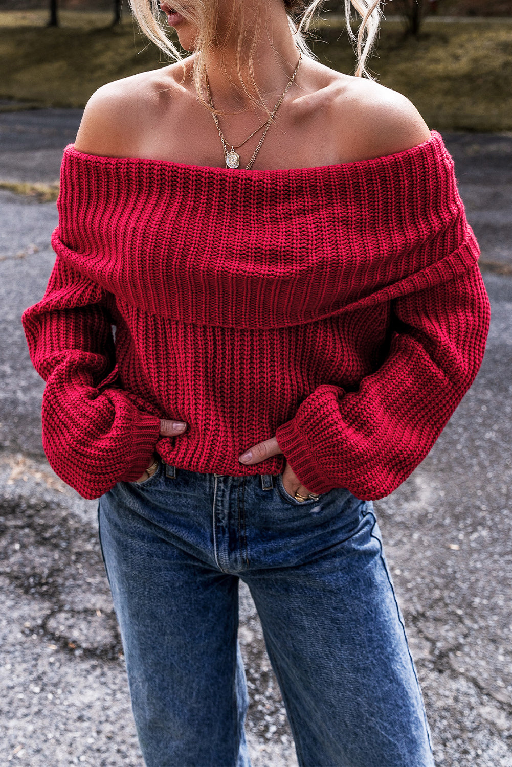 Be Mine Off The Shoulder Knit Sweater