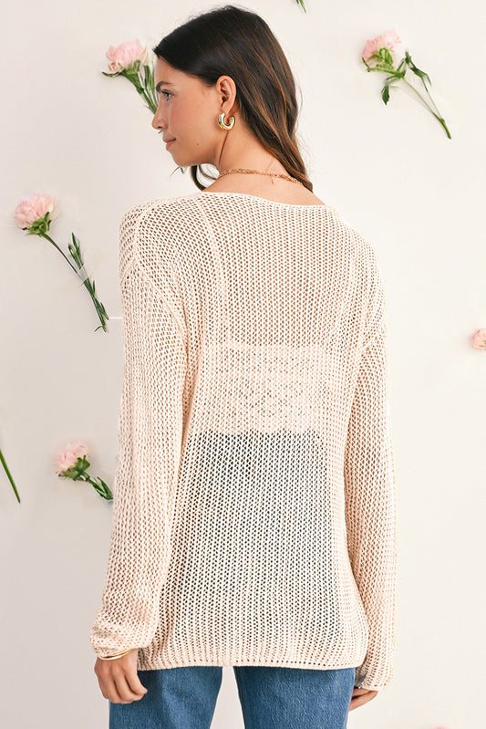 Lynne Crochet Drop Shoulder Sweater