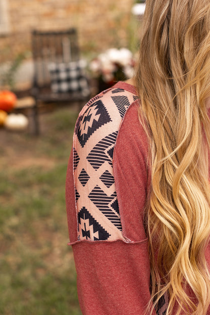 Curvy Aztec Patchwork Sweater