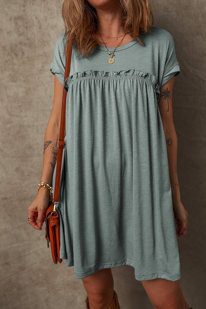 Sage Cap Sleeve Shirt Dress