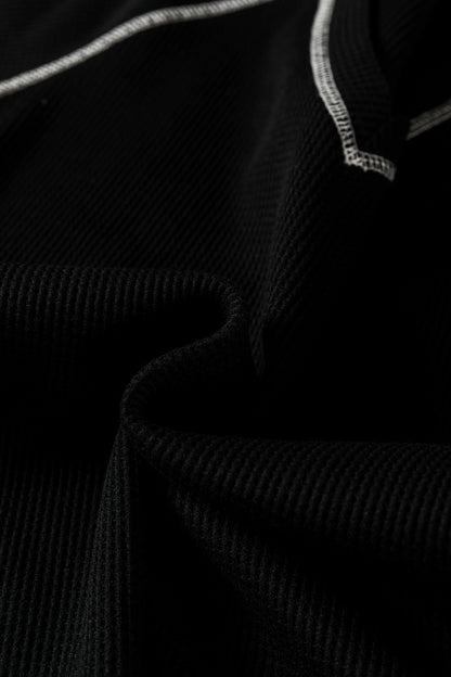 Mia Textured Contrast Trim Tee