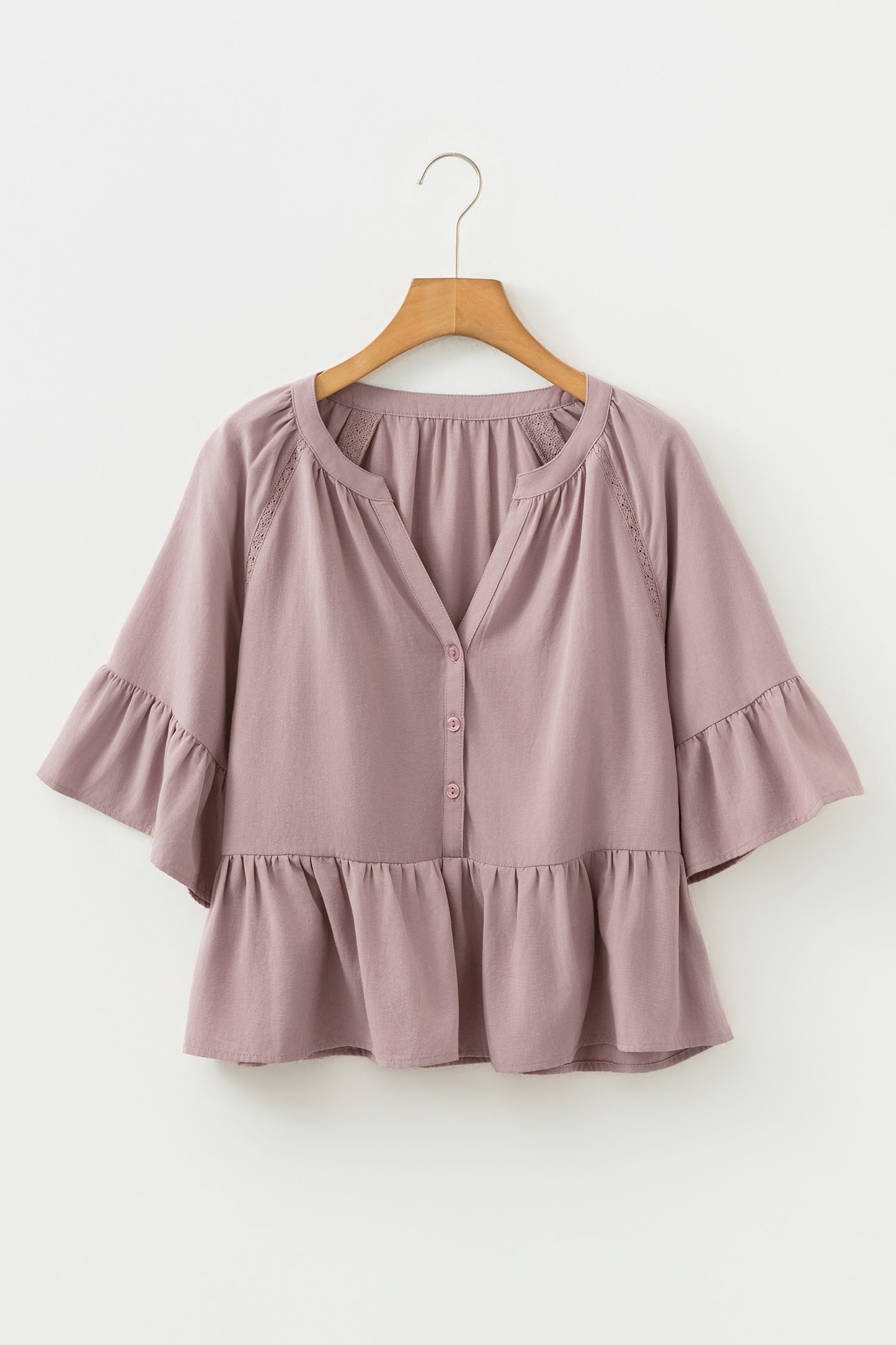 Rosie V Neck Ruffled Loose Blouse