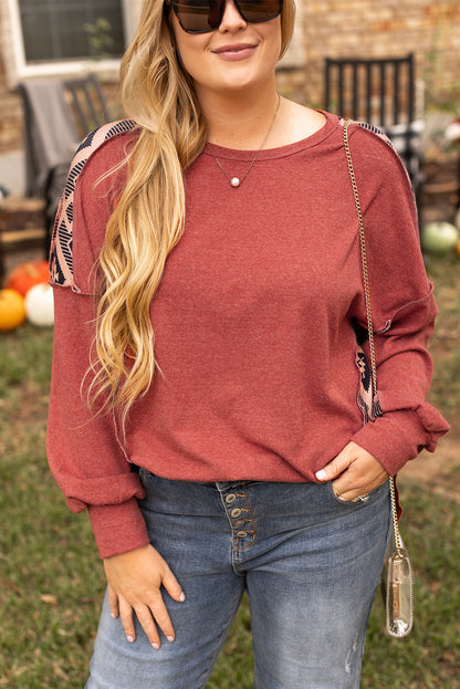 Curvy Aztec Patchwork Sweater