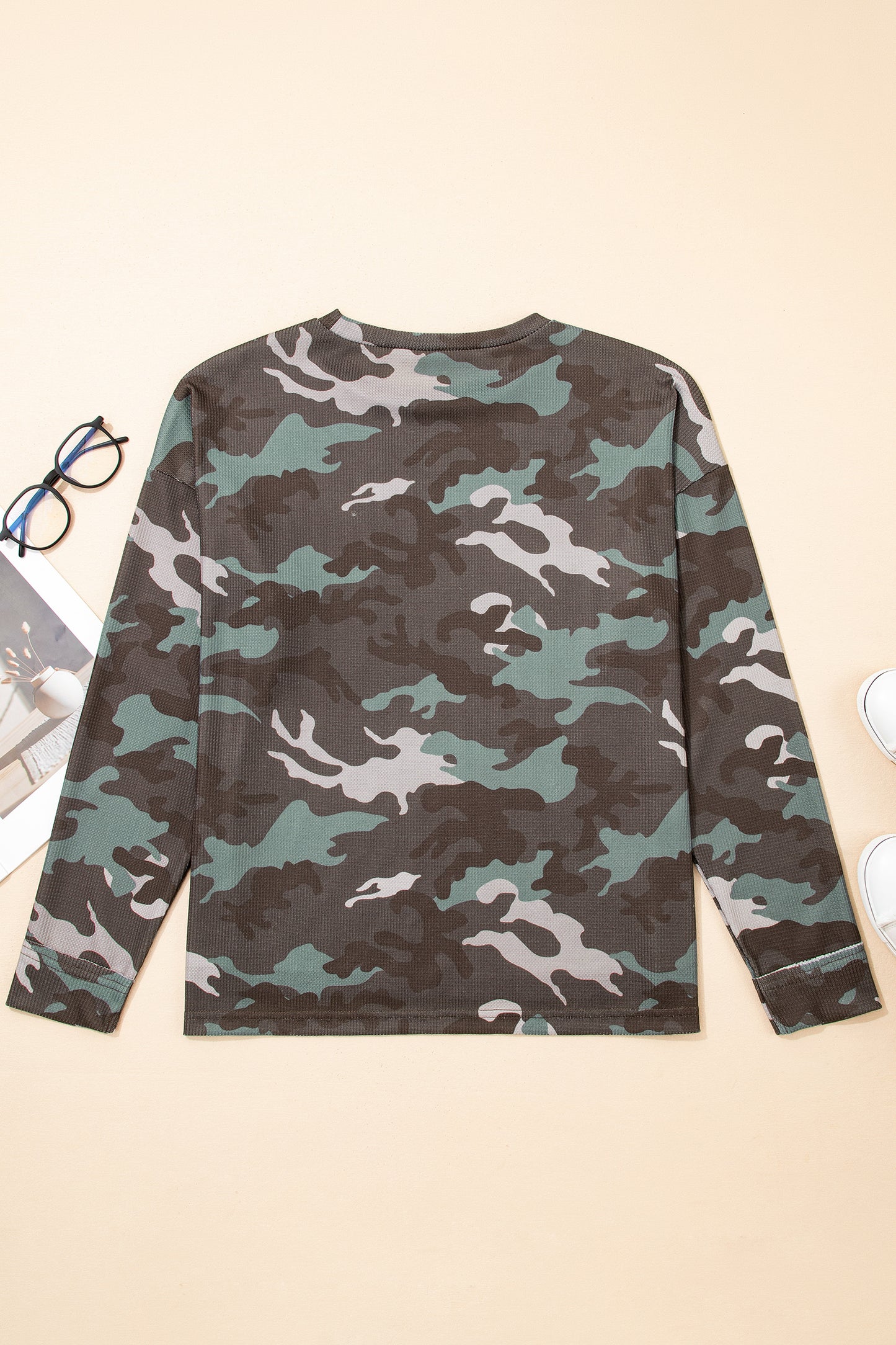 Brooke Camouflage Crew Neck Top