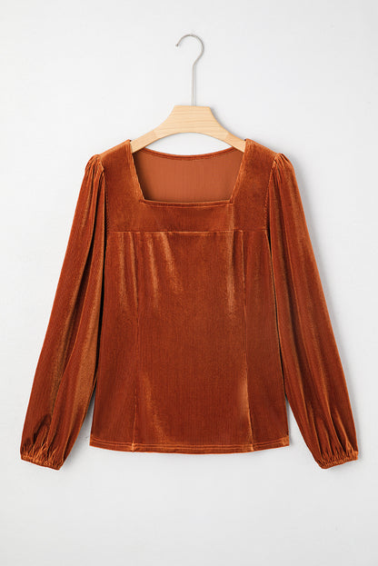 Terracotta Velvet Corduroy Top