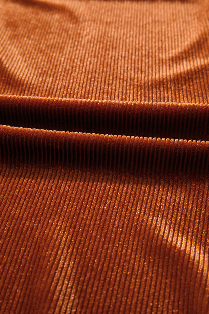 Terracotta Velvet Corduroy Top
