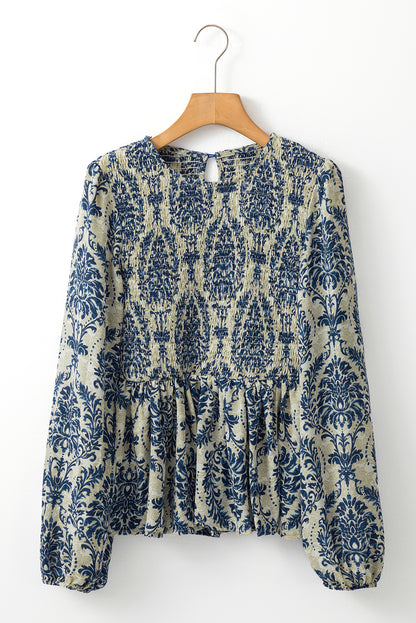 Cheyenne Smocked Peplum Blouse