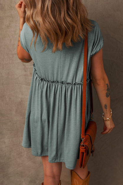 Sage Cap Sleeve Shirt Dress