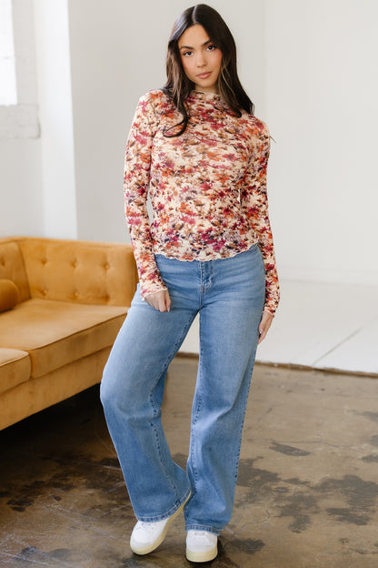 Stacey Floral Mesh Lace Top