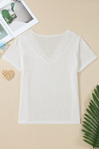Melanie White Lace Tee