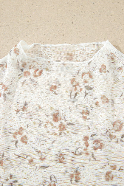 Ruth Short Sleeve Floral Mesh Top
