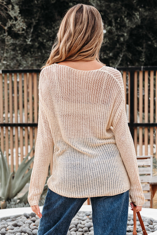 Lynne Crochet Drop Shoulder Sweater