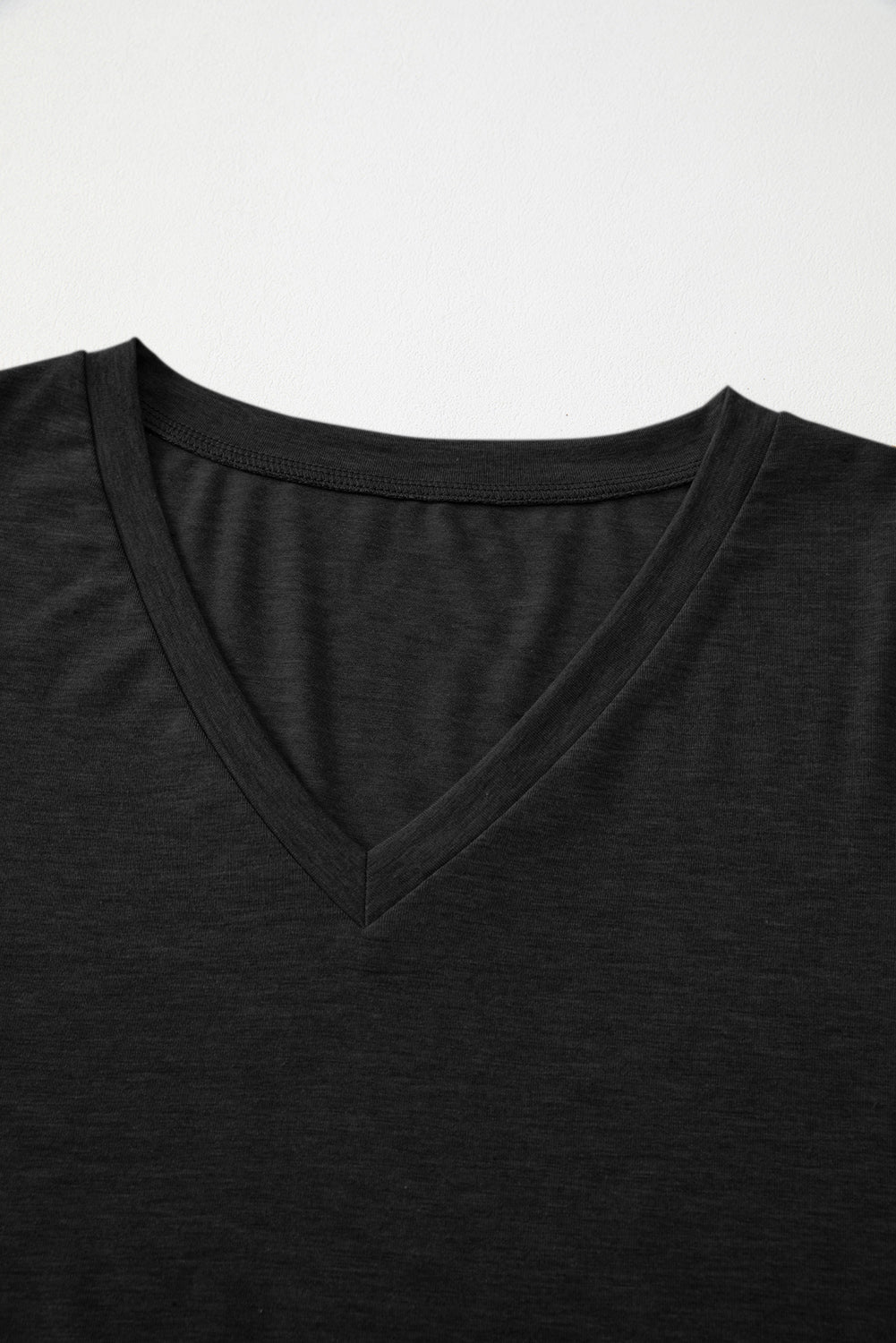 Plain Jane V Neck Long Sleeve Top