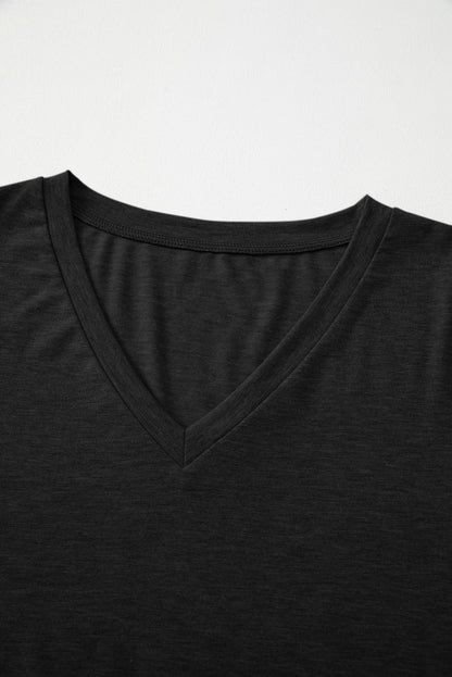 Plain Jane V Neck Long Sleeve Top
