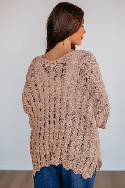 Carly Crochet Knit Open Front Cardigan