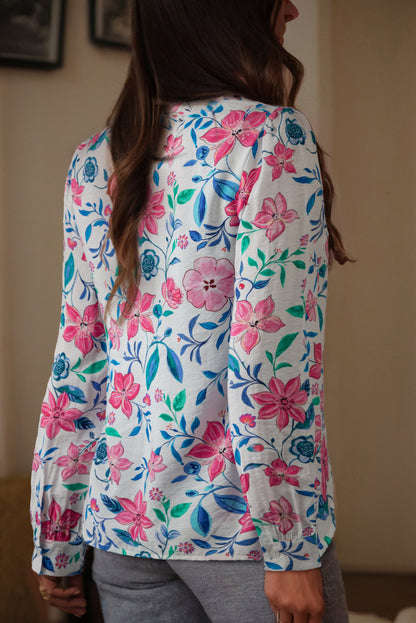 Delicate Floral Lace Detail Blouse