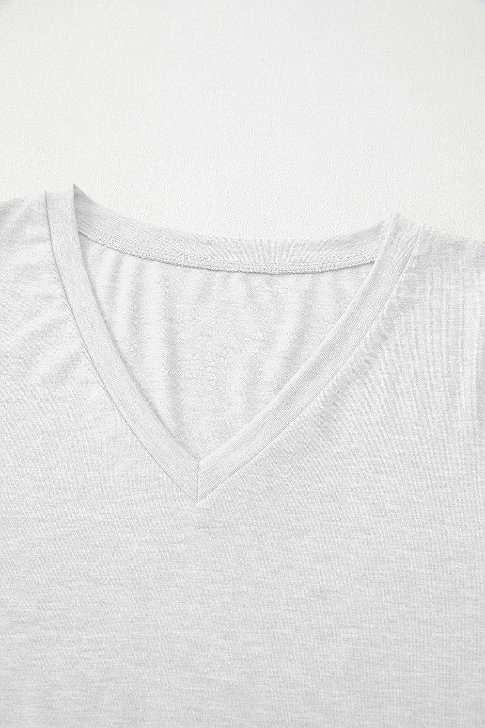 Plain Jane V Neck Long Sleeve Top