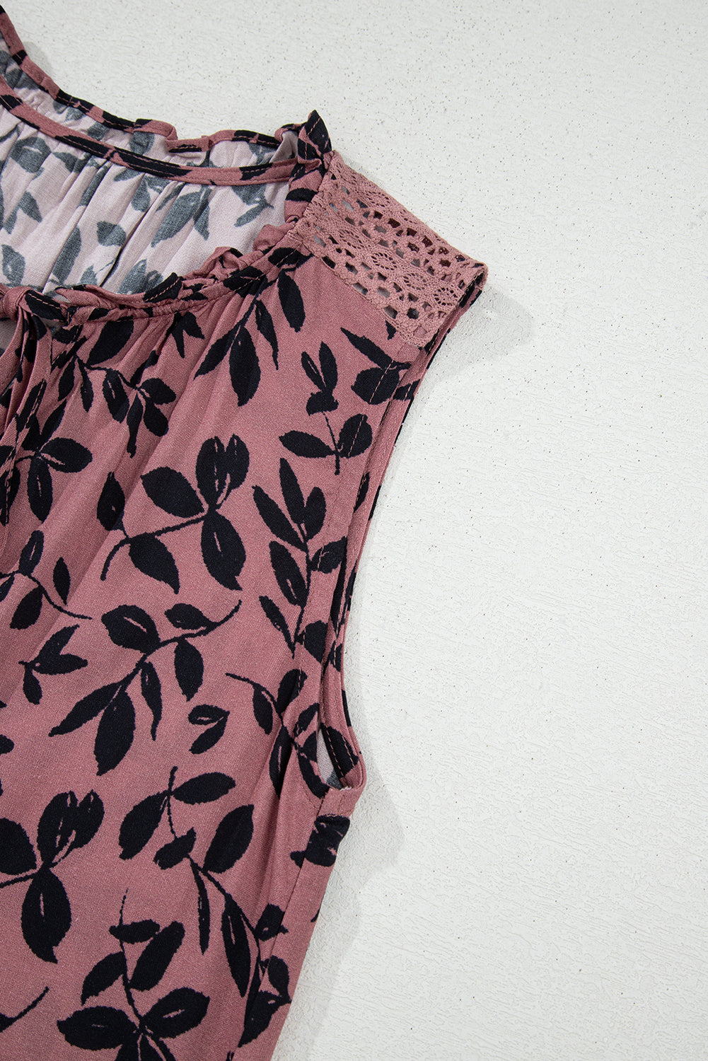 Vineyard Front Tie Sleeveless Blouse