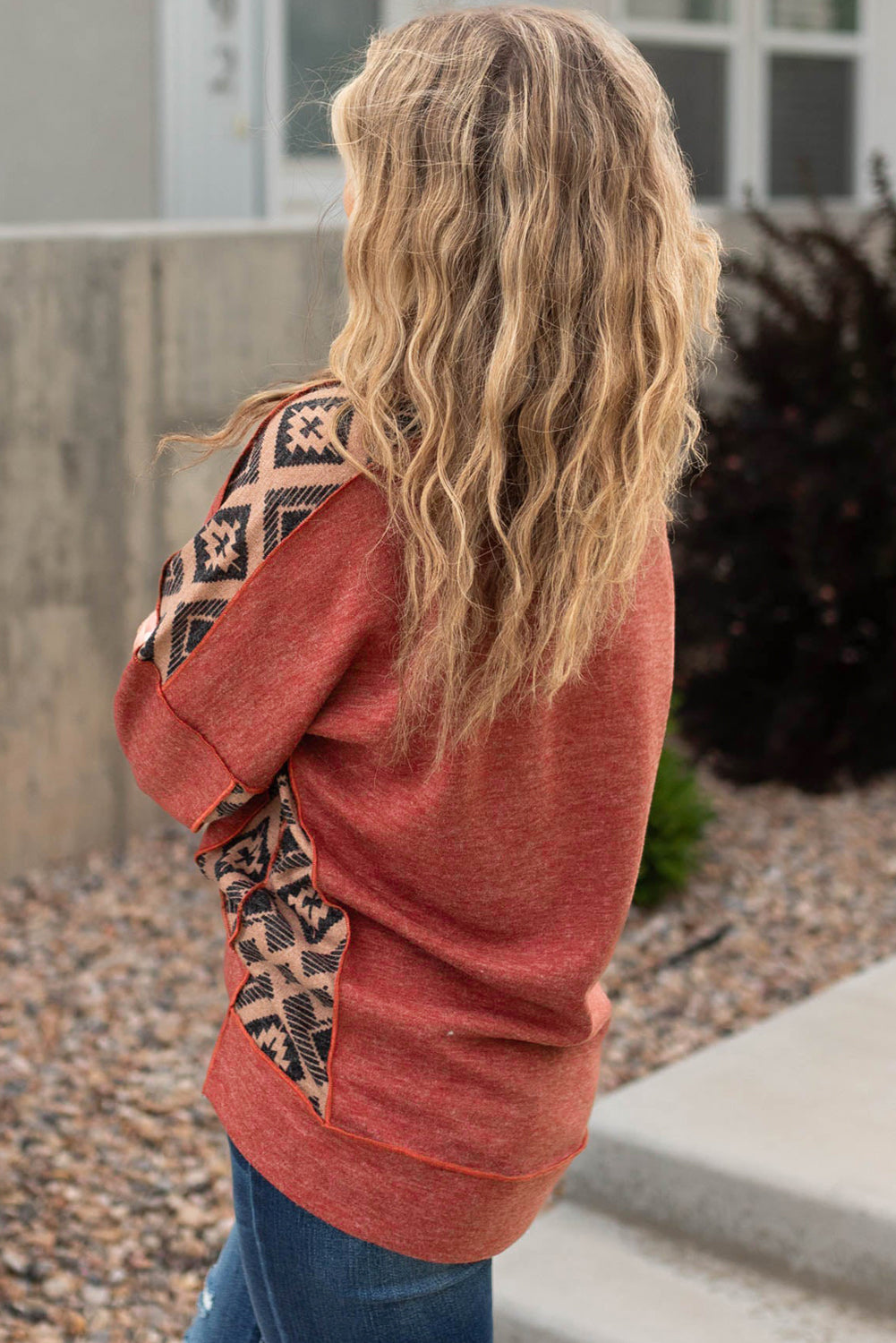 Curvy Aztec Patchwork Sweater