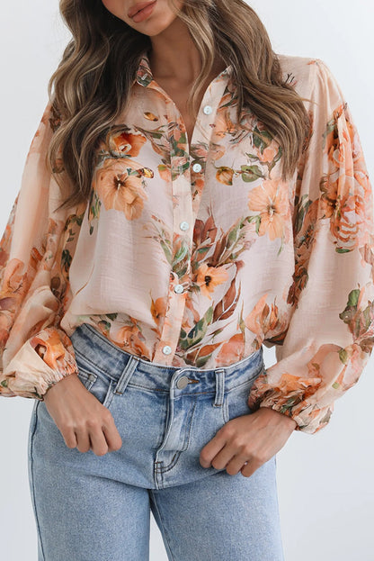 Falling In Love Floral Puff Sleeve Blouse