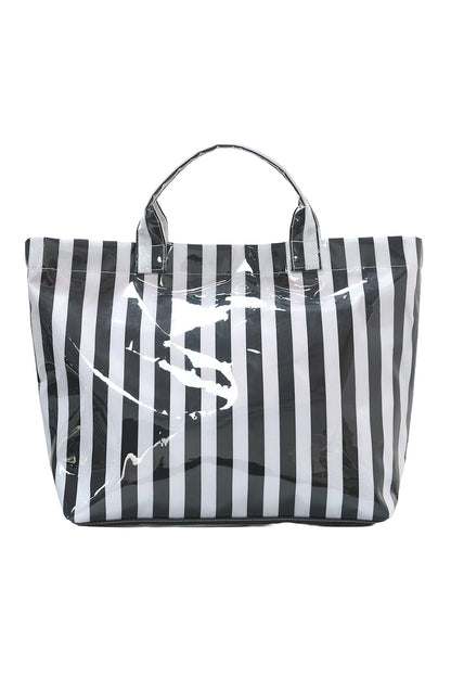 Glossy Summer Beach Vinyl Large Tote Bag