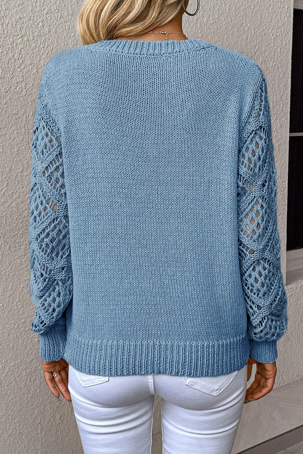 Daphne Crochet Sleeve Sweater