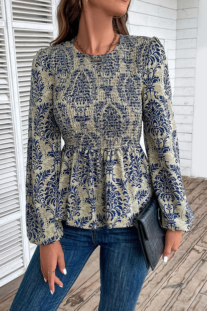 Cheyenne Smocked Peplum Blouse