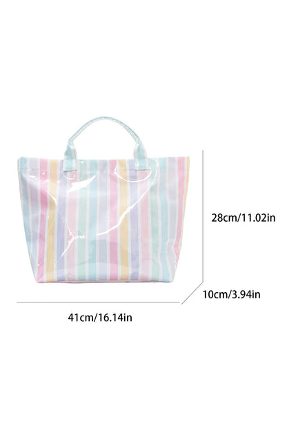 Glossy Summer Beach Vinyl Large Tote Bag