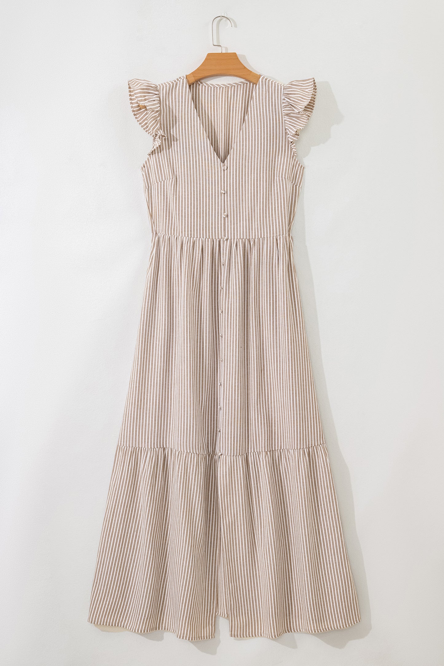 Hamptons Striped Button Maxi Dress